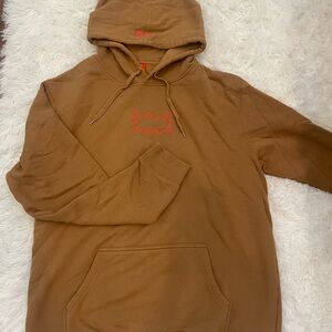 men’s tan hoodie pullover